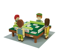 Mahjong Spel Voxel Art